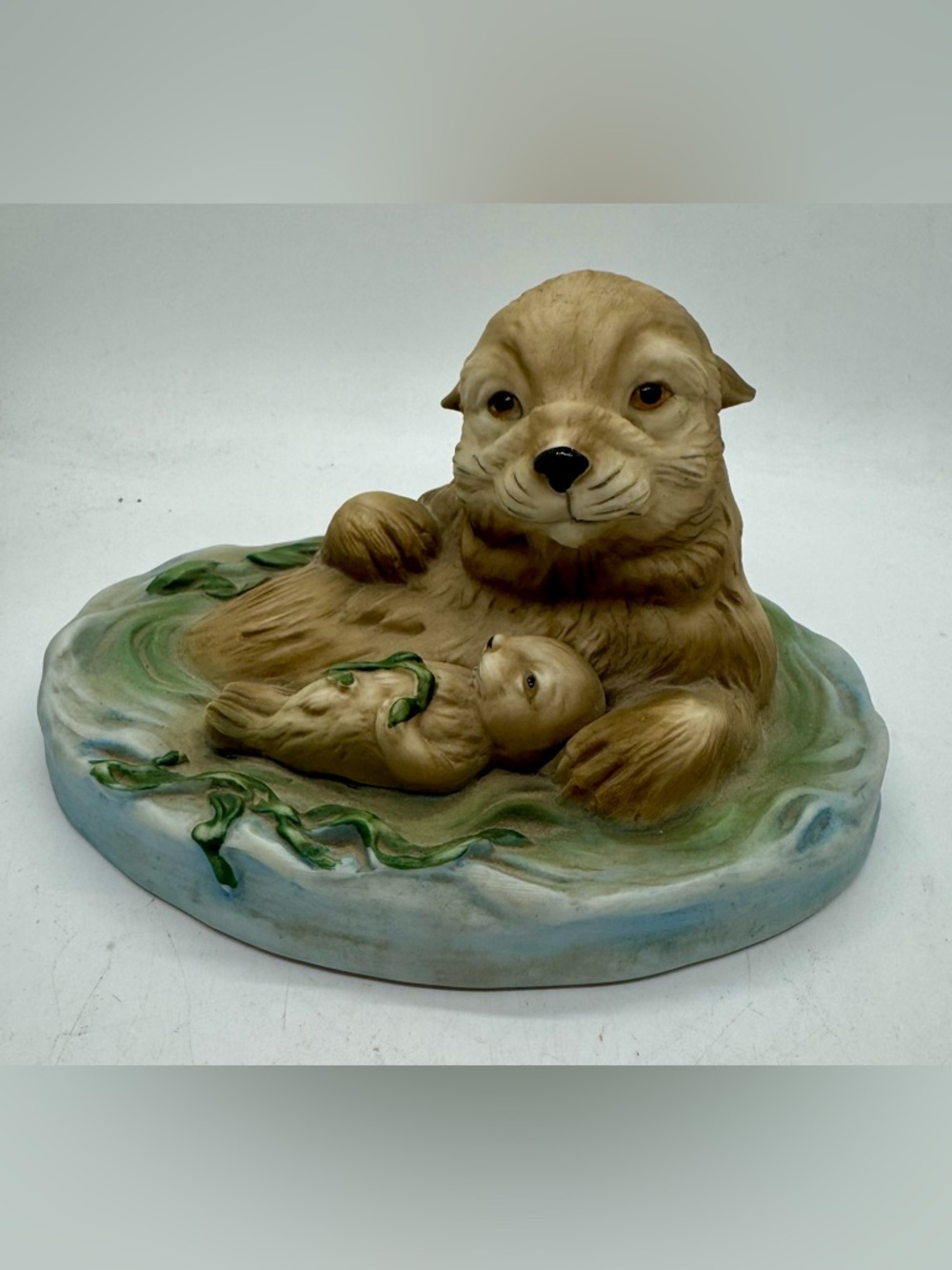 Endangered Species "California Sea Otters" by Sadako Mano Porcelain Figurine.